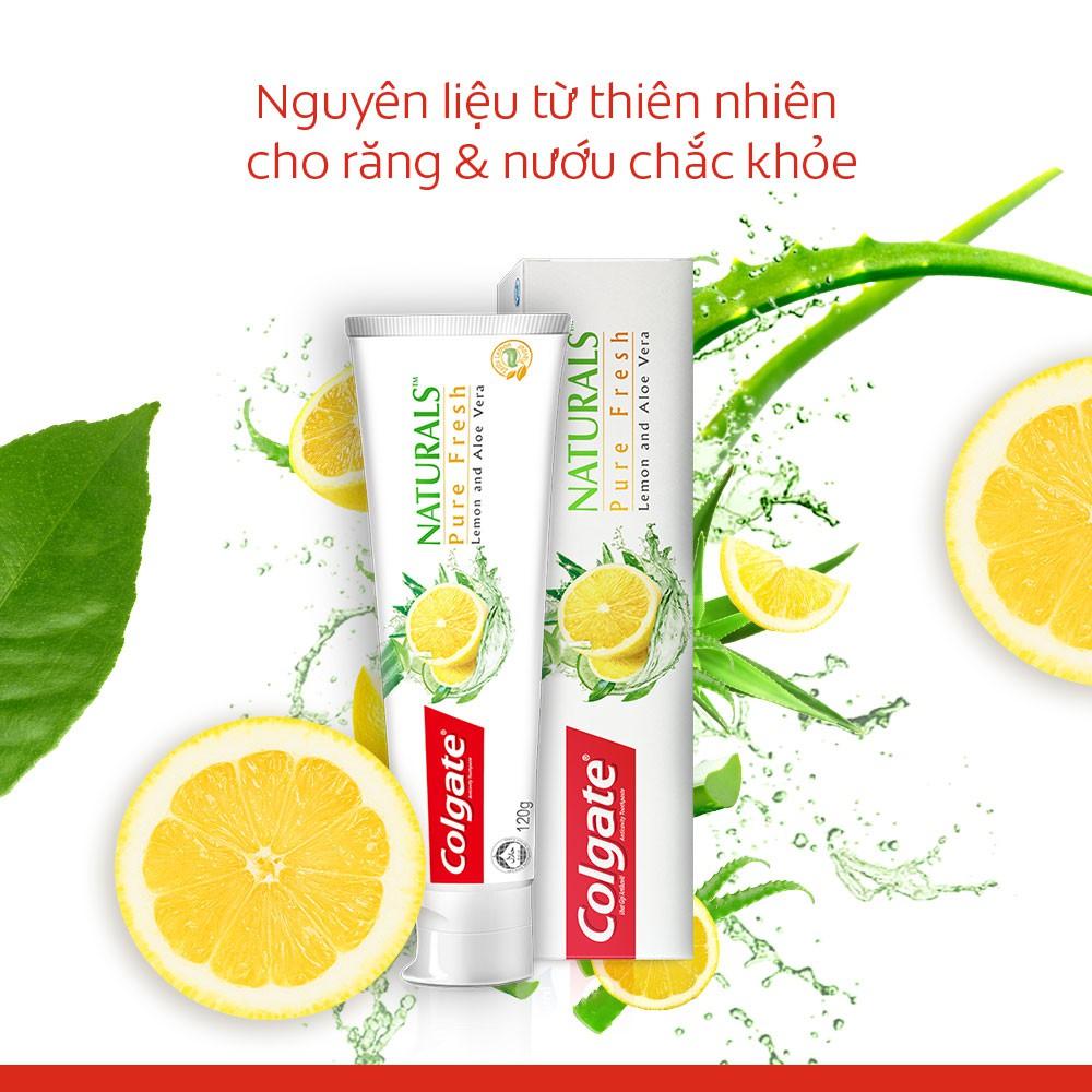 Bộ 3 Kem đánh răng Colgate thiên nhiên thơm mát thuần khiết từ Chanh &amp; Nha Đam 180g