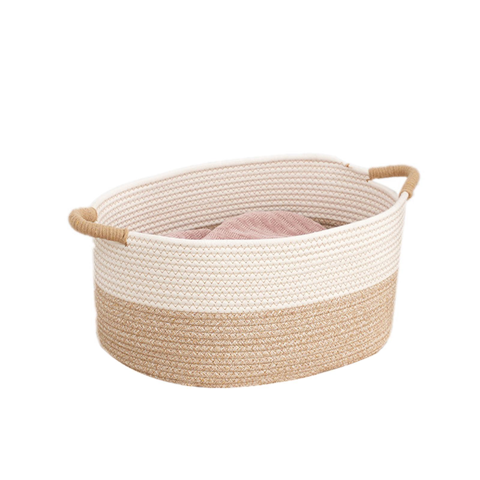 Cotton Rope Woven Storage Basket Large Capacity for Magazines