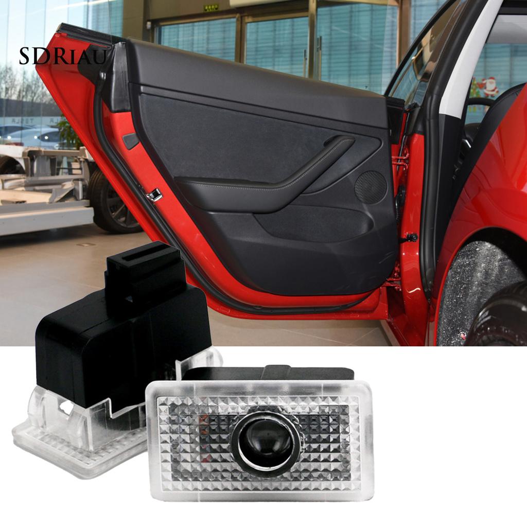 TESLA Set 4 Đèn Chiếu Sáng Gắn Cửa Xe Ô Tô