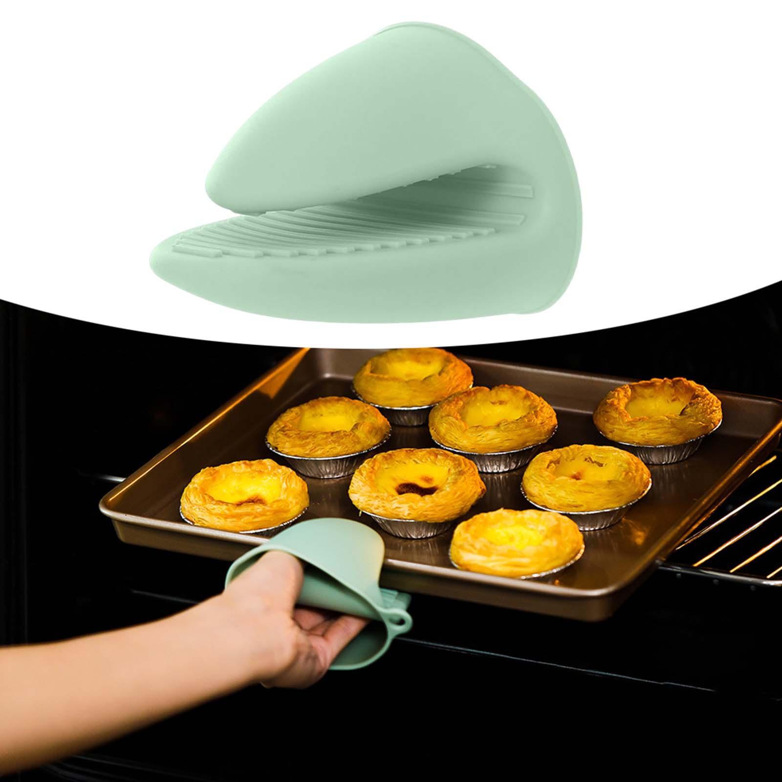 Silicone Oven Mitts Gloves Finger Protectors Pinch Grips Heat Resistant