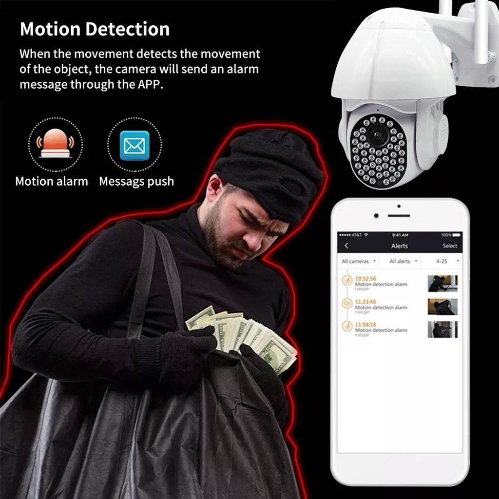 Waterproof Outdoor PTZ Wifi Security Camera Wireless IR Surveillance Cam