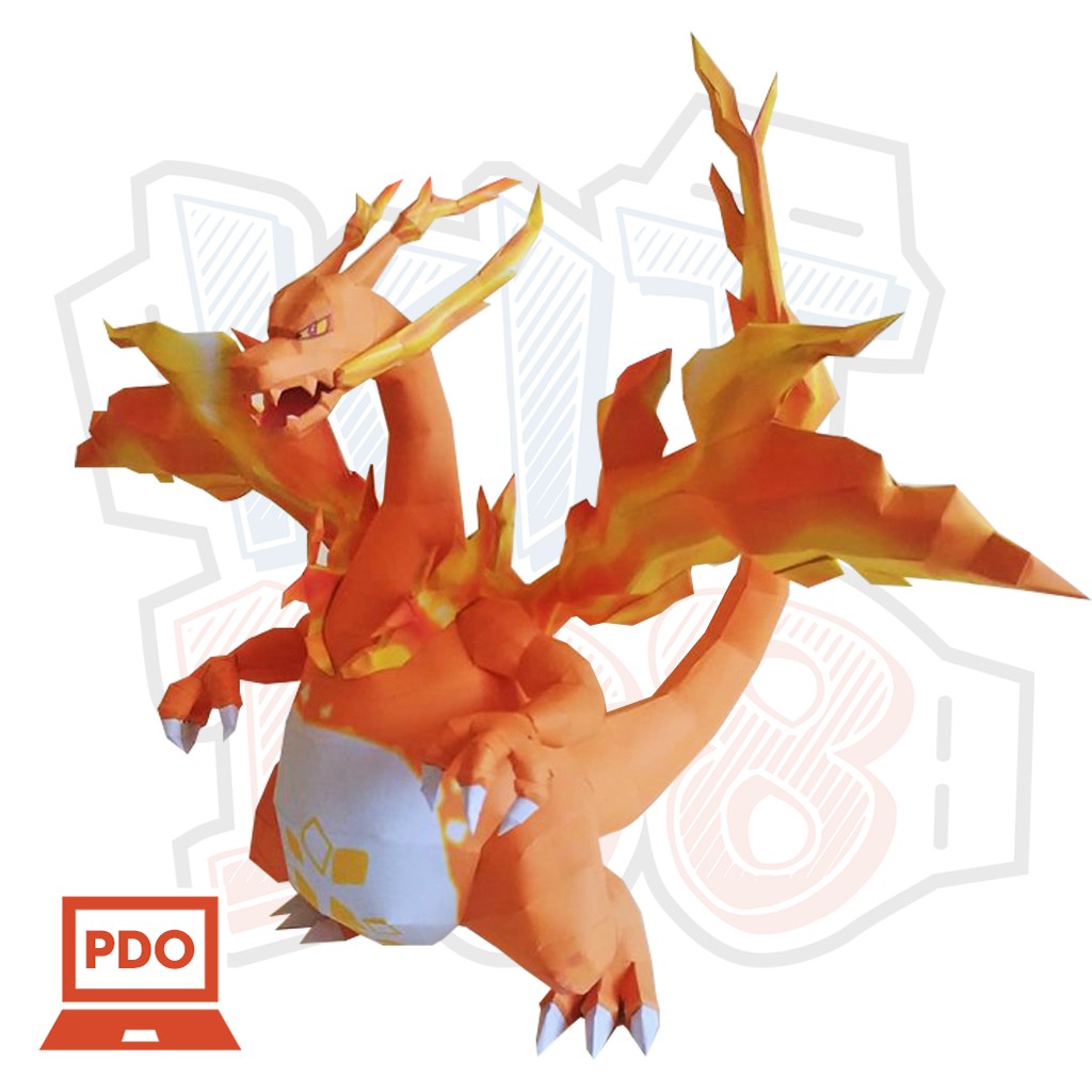 Mô hình giấy Anime Pokemon Gigantamax Charizard