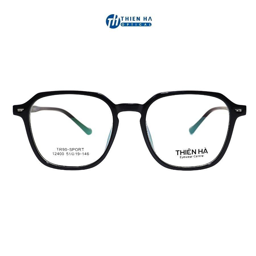 Gọng kính cận nam nữ THIÊN HÀ OPTICAL nhựa dẻo dáng đa giác nhựa TR90 mảnh nhẹ chắc UNISEX trẻ dễ đeo nhiều màu TH12400