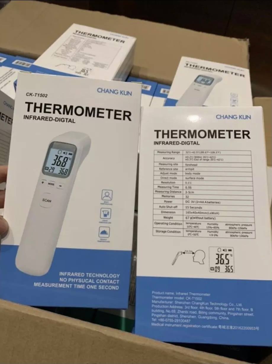 Máy Nhiệt Kế Đo Trán Hồng Ngoại Điện Tử Infrared Thermometer CK - T1502 - Hàng Nhập Khẩu