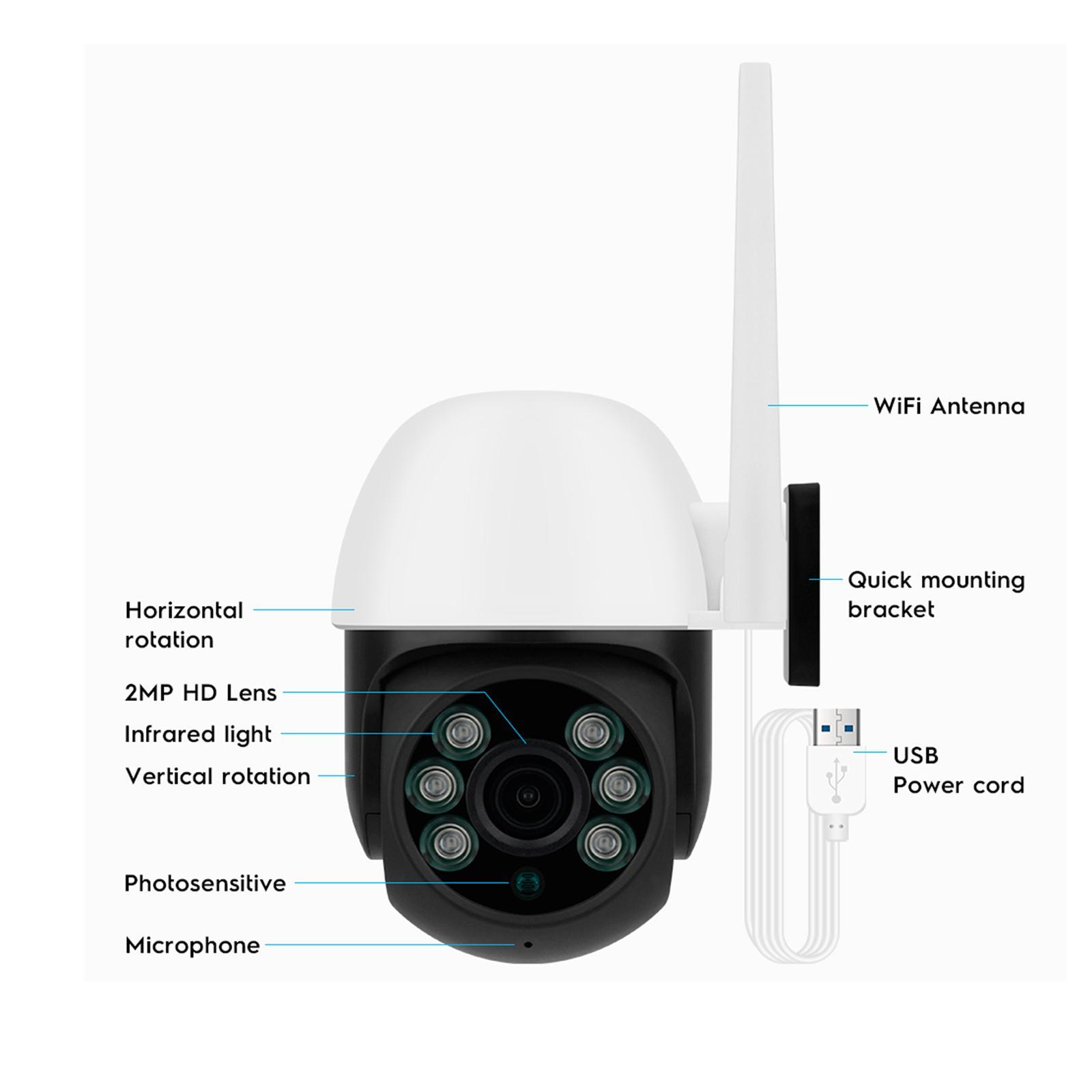 Outdoor Camera Wireless WiFi Home Plug-Eu Weatherproof Pan Tile