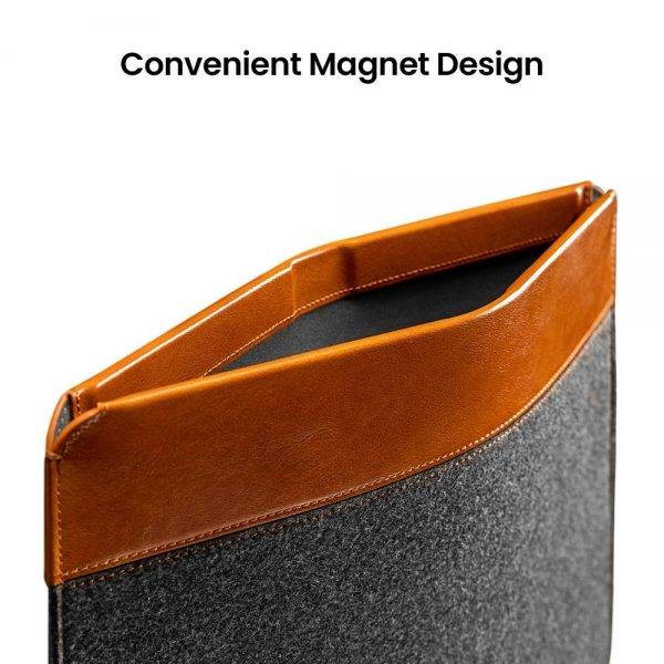 Túi Chống Sốc Tomtoc Felt & Pu Leather For Macbook Pro/Air 13'' New - Hàng nhập khẩu
