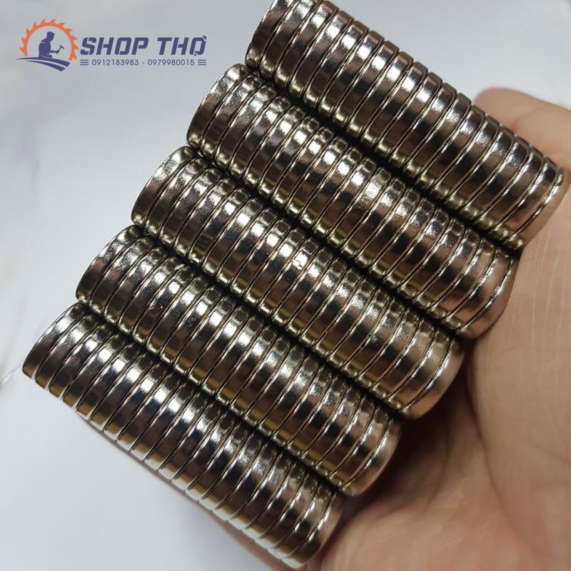 Nam châm tròn Phi 15x3mm (lỗ 3mm) (set 5 cái )