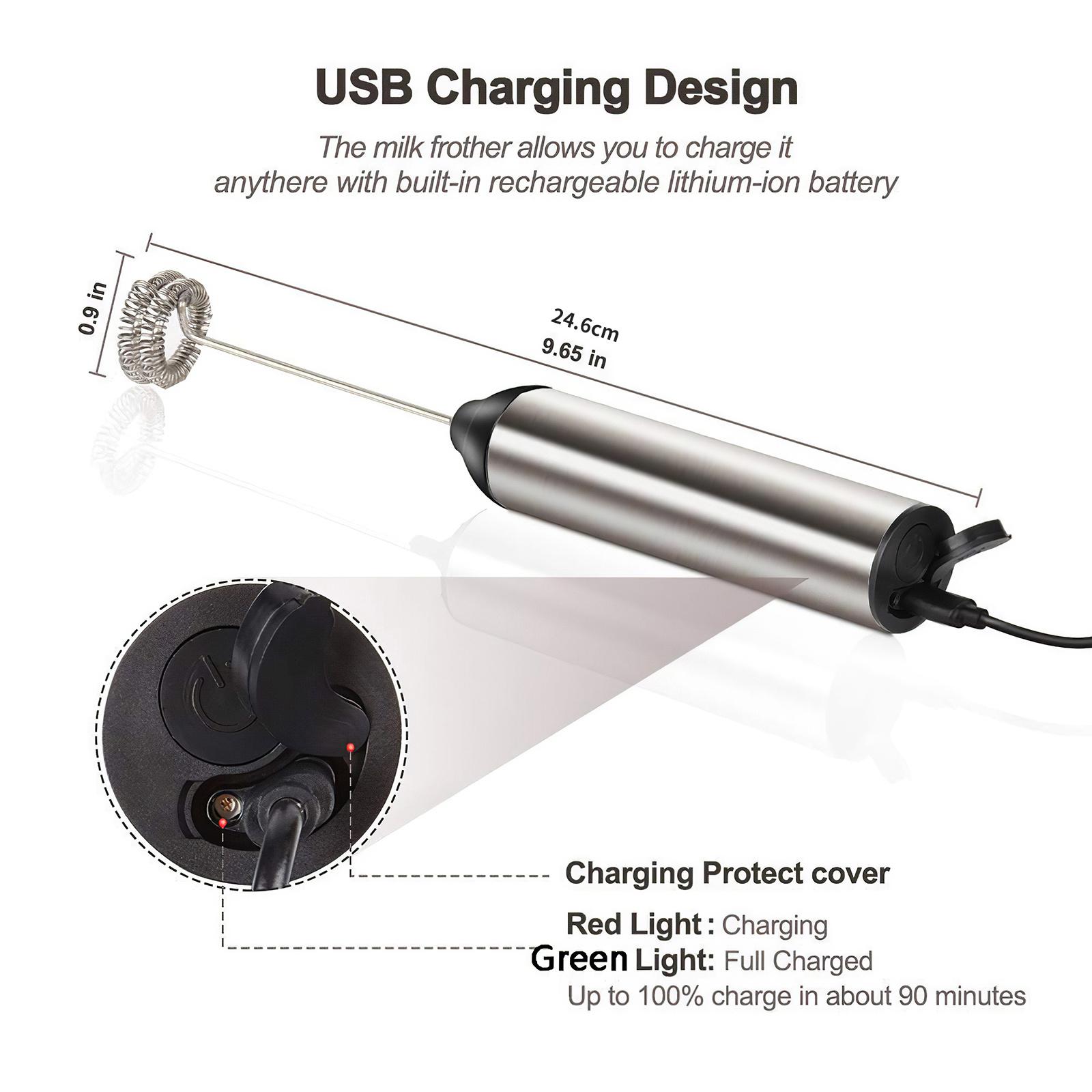 Điện Bọt Sữa Trứng Be Bếp Uống Sữa Rửa Mặt Foamer Đánh Trộn Khuấy Sạc USB Cà Phê Kem Đánh Frothy Pha Trộn Cỏ Roi Ngựa