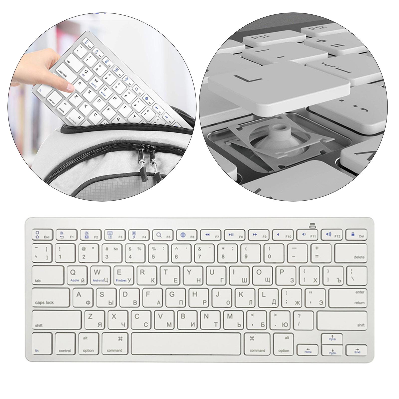 78 Keys Bluetooth Keyboard Russian for Computer Desktop Laptop Portable Slim