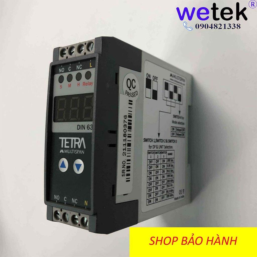 Rơ le Multispan DIN-63, timer hẹn giờ on off delay, màn LED, dải siêu rộng 0.999s tới 999h, siêu chính xác, bền bỉ, BH