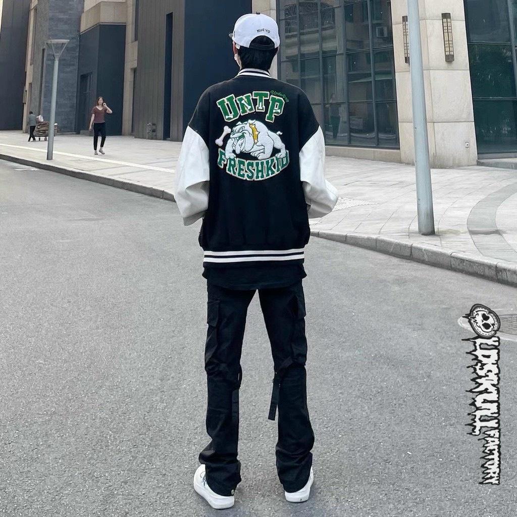 Áo Khoác Bomber Nỉ Ngoại Form Unisex Untp Chữ U Freshkid Siêu Cá Tính
