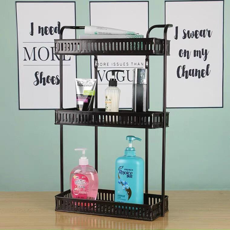 KỆ GIA VỊ INOX 304 SƠN TĨNH ĐIỆN 2 TẦNG, 3 TẦNG THẲNG