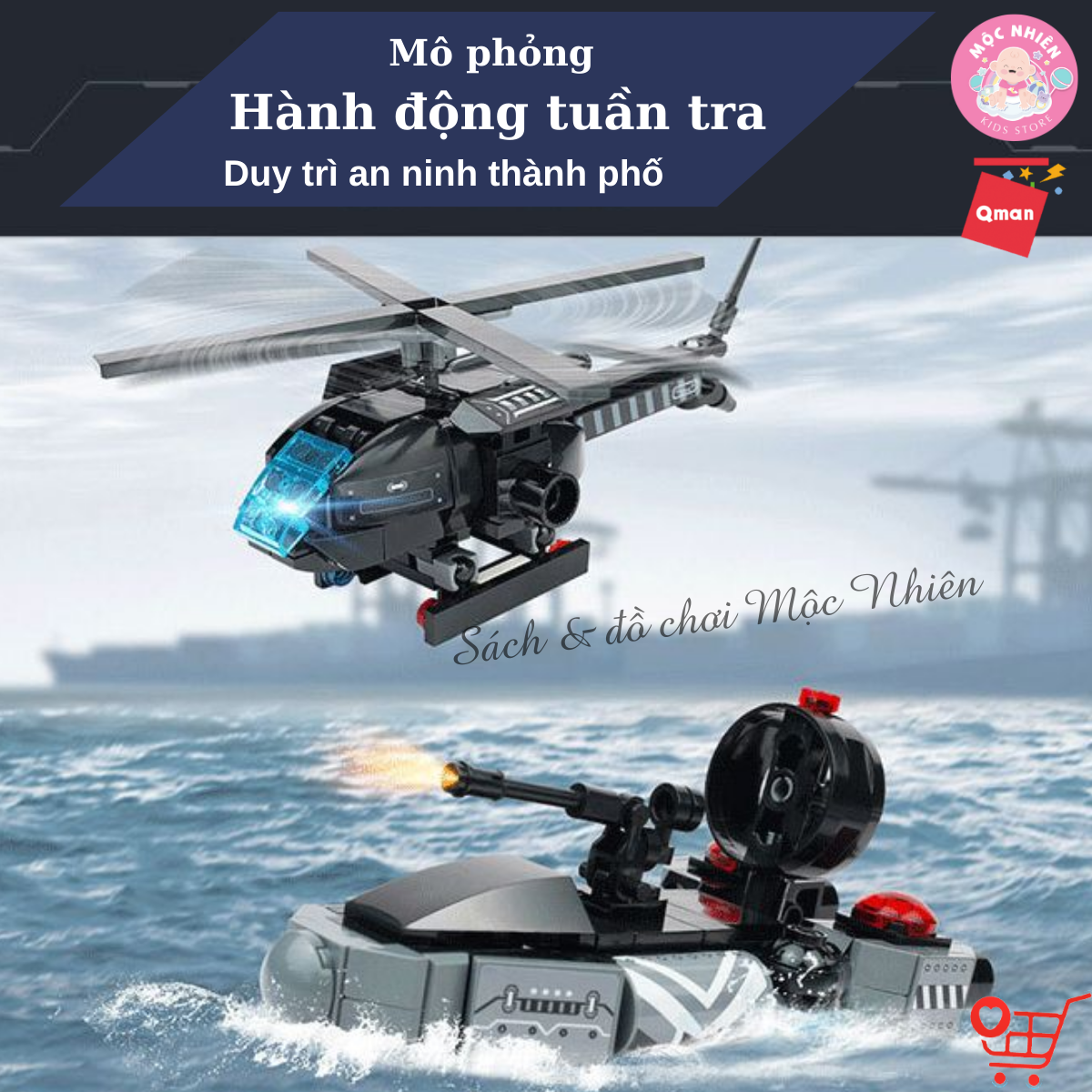 Đồ Chơi Lắp Ráp Xếp Hình Qman 41107 - Biệt Đội Cảnh Sát - Dành cho bé trai từ 6 tuổi