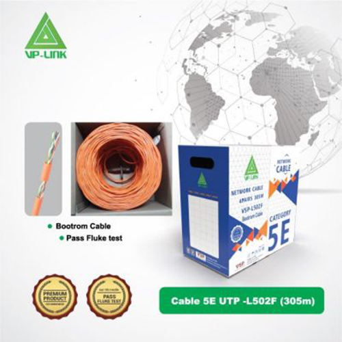 Cáp mạng VP-Link Cat 5E UTP VSP-L502F Dây Cáp Cam - Hàng Chính Hãng