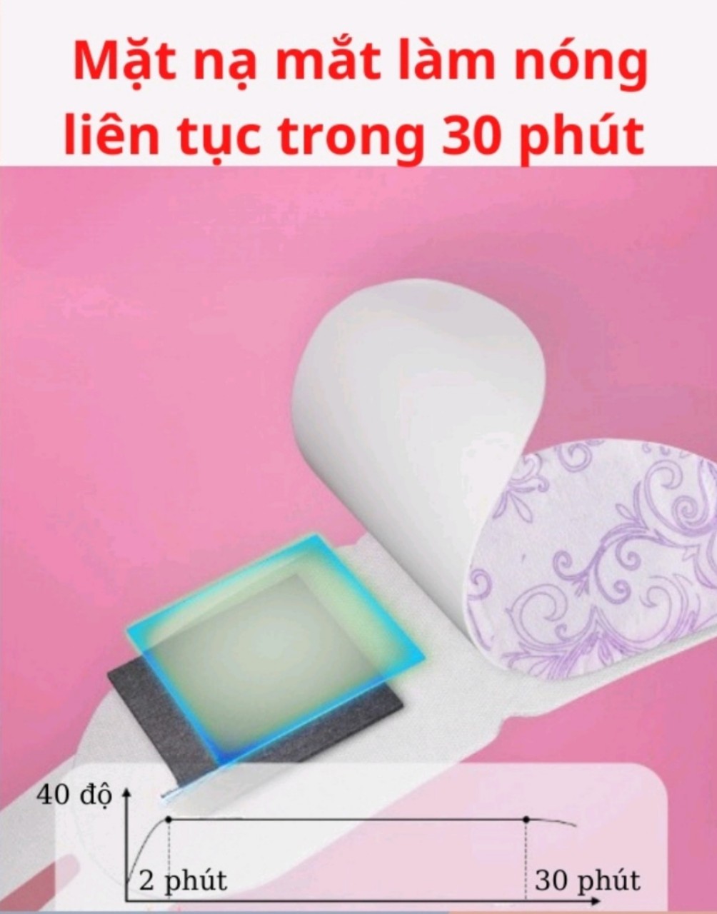 Mặt nạ xông hơi nóng cho vùng mắt Túi chườm thư giãn mắt dùng một lần Miếng đắp mắt chứa tinh chất ngải cứu giúp giảm quầng thâm bọng mắt hạn chế khô mỏi mờ mắt