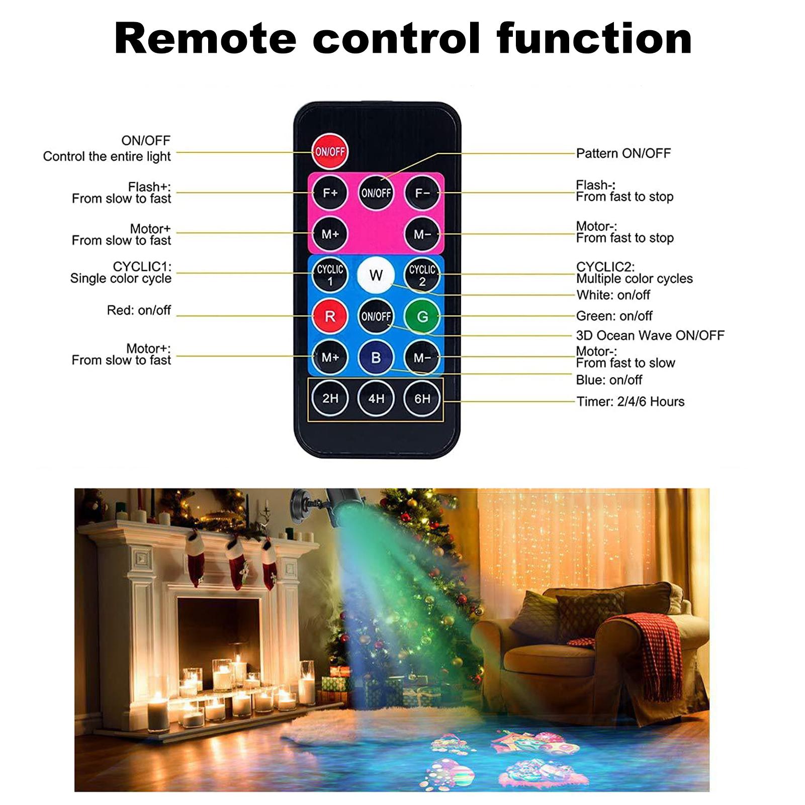 Đèn Chiếu Giáng Sinh Halloween Ngoài Trời, 26 Hiệu Ứng Hd Sóng Biển 3D & Mẫu Cho Bữa Tiệc Ngày Lễ Trang Trí Giáng Sinh