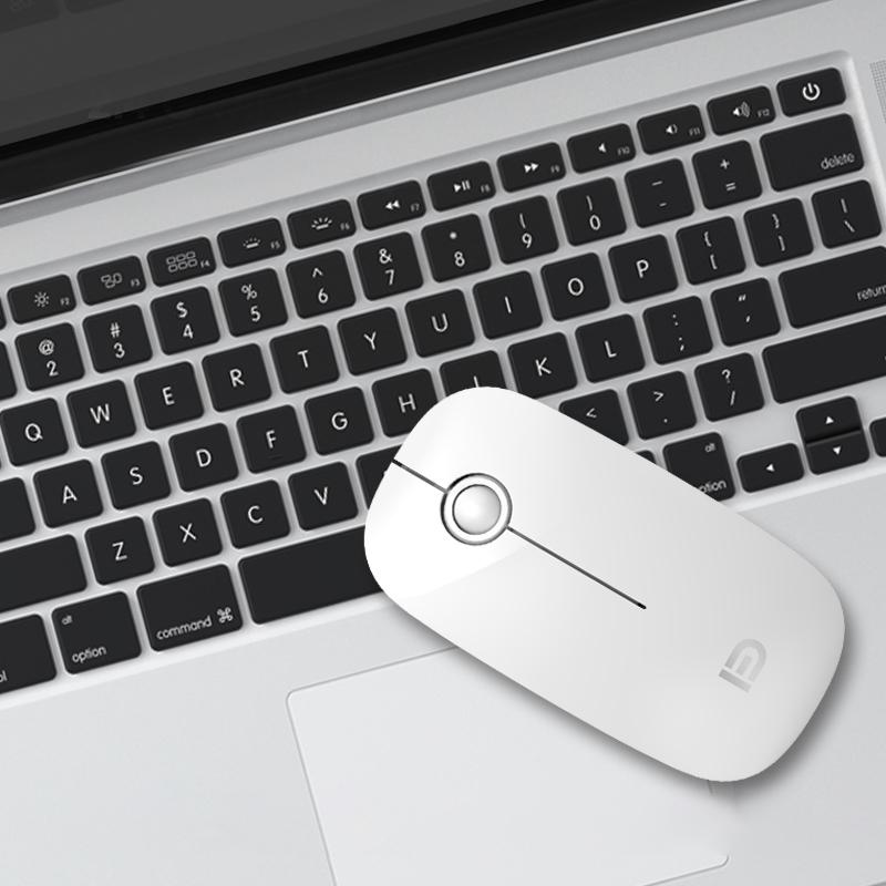 Wireless Bluetooth PC Mute Mouse Ultra-thin Ergonomic 2.4Ghz USB Optical For Notebook