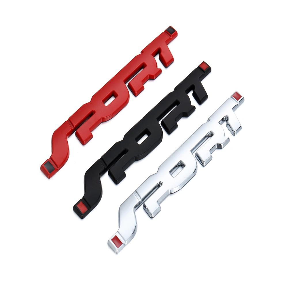 Miếng Dán Logo Chữ Sport 3D Bằng Kim Loại Màu Đen Trang Trí Xe Hơi/ Thùng Xe Hơi