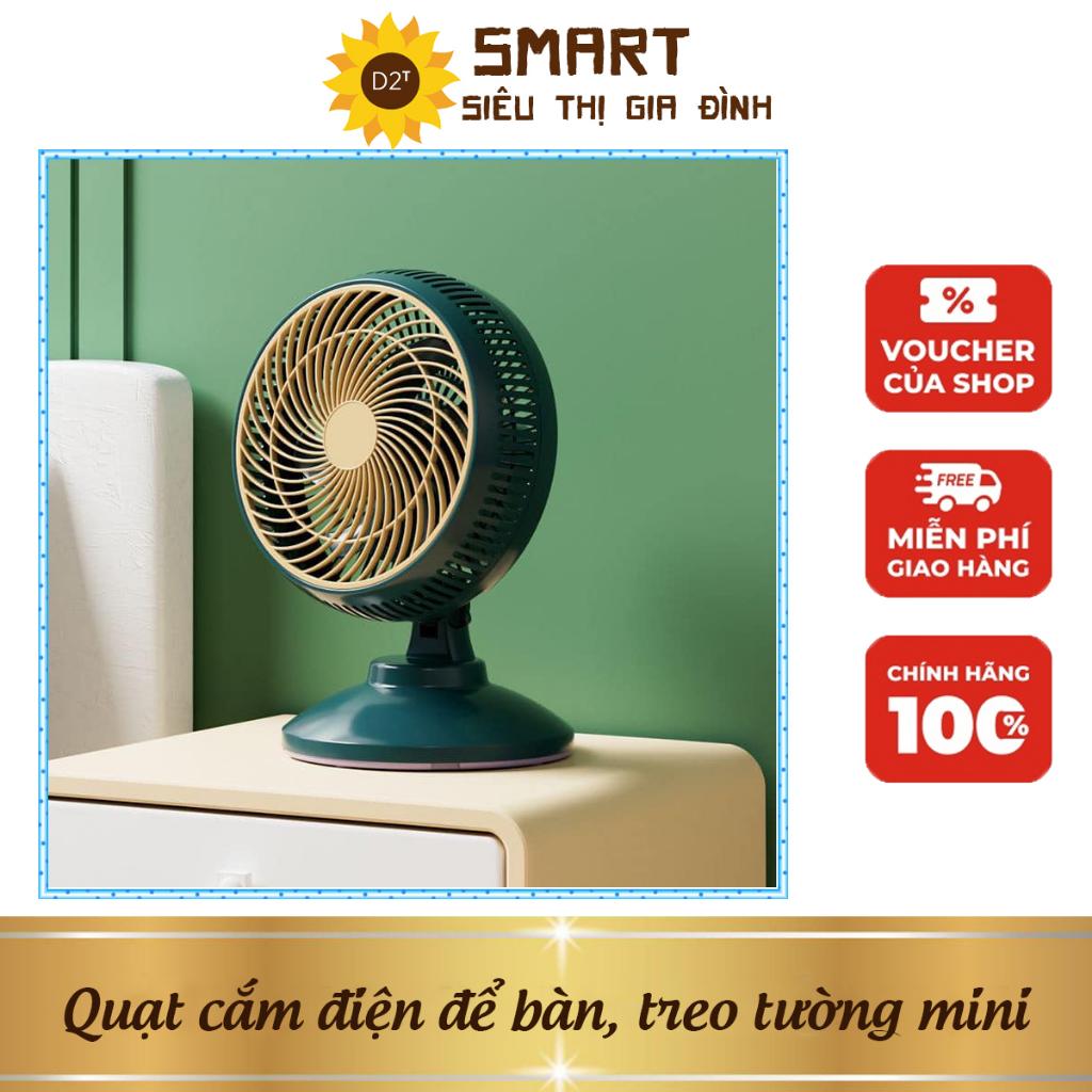 Quạt cắm điện để bàn, treo tường mini mẫu mới, Thiết kế nhỏ gọn, với 6 cánh quạt và nhiều tốc độ