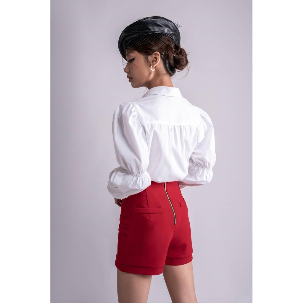 OLALASTUIO Quần short cạp cao đỏ Coiboy Short