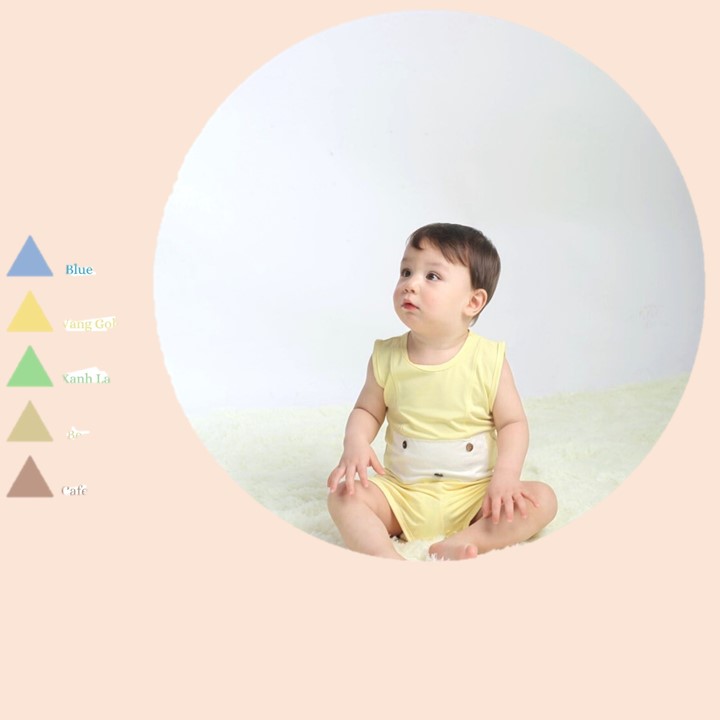 Bộ sát nách mùa hè  BARU cho bé,chất cotton in hình mặt cười  siêu đẹp quần áo trẻ em ( 6M -4Y )