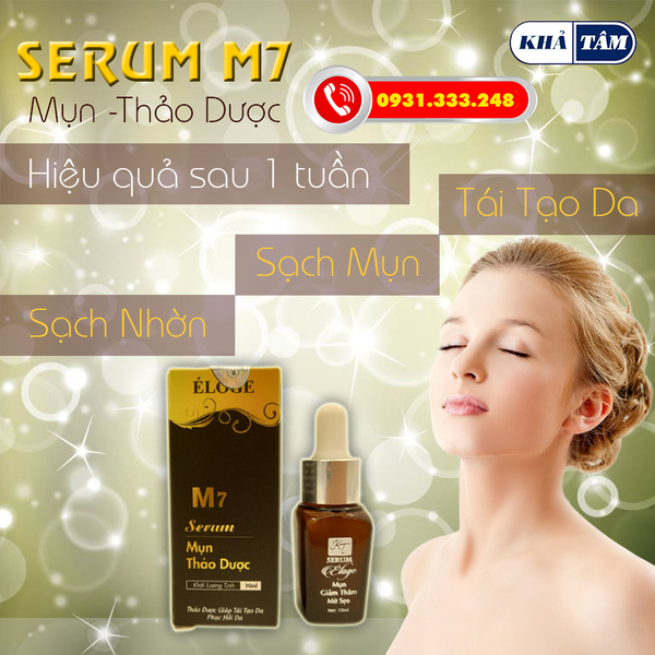 SERUM MỤN ELOGE M7 - KHẢ TÂM - GIẢM MỤN, MỜ THÂM,  SE KHÍT LỖ CHÂN LÔNG,