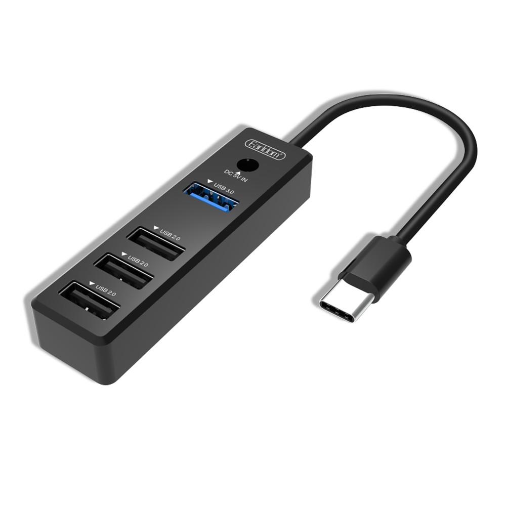 Hub Chuyển USB Type C ra 1 cổng USB 3.0 + 3 Cổng USB 2.0 + 5V DC Earldom HUB08 - Hàng Chính Hãng