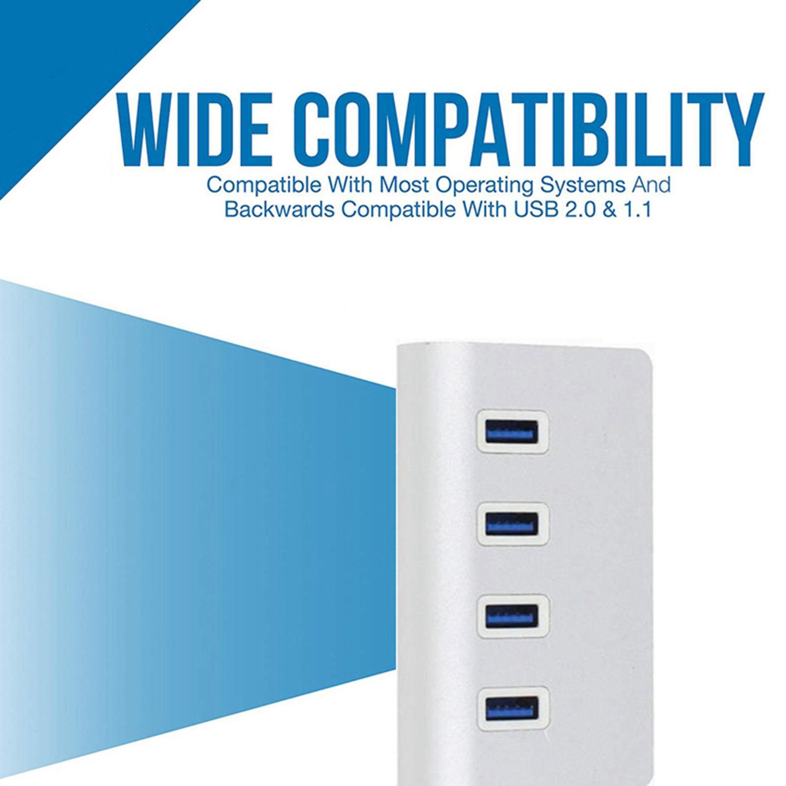 Portable USB 3.0 Hub 4 Port 5Gbps Speed Extender for PC USB Sticks Laptop