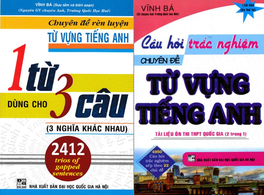 Combo Chuyên Đề Rèn Luyện Từ Vựng Tiếng Anh 1 Từ Dùng Cho 3 Câu + Câu Hỏi Trắc Nghiệm Chuyên Đề Từ Vựng Tiếng Anh (Bộ 2 Cuốn)