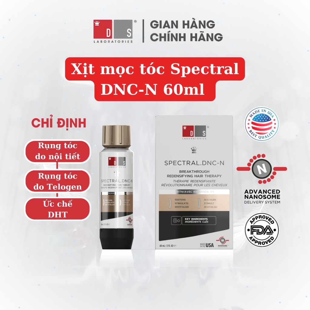 Serum giảm gãy, rụng, kích thích mọc tóc SPECTRAL.DNC-N 60ml của Ds Laboratories ( Mỹ )