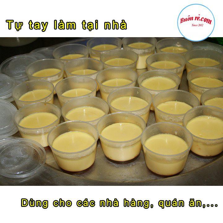 Sỉ 50 Hộp nhựa làm caramen hình tròn có nắp size lớn Việt Nhật, Hộp làm bánh flan, sữa chua, thạch -Br 01279