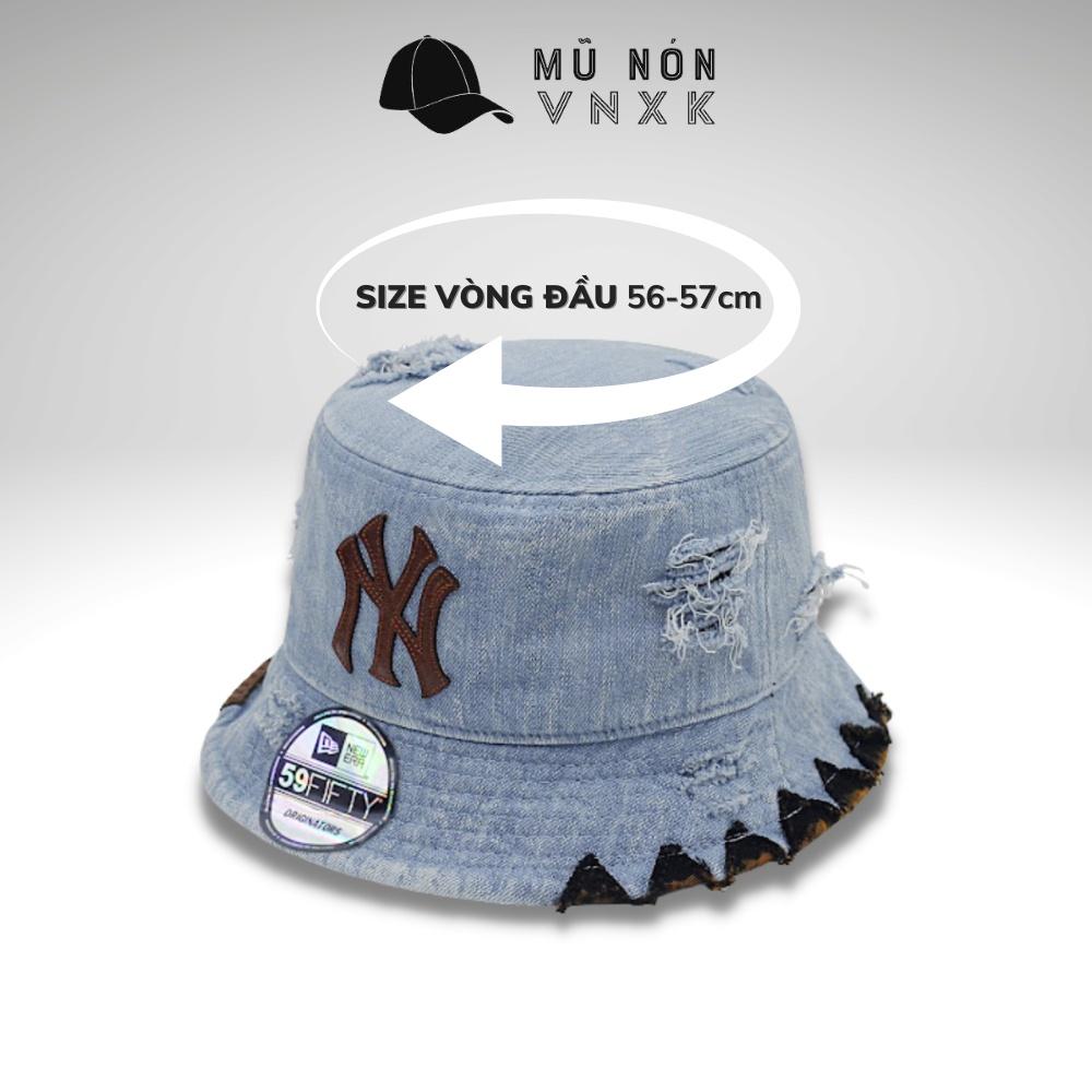 Mũ Bucket Ny Jean Denim Rách Jussy Fashion Nón Tai Bèo Nam Nữ Rách Viền Tua Vải Jean Bucket Bụi