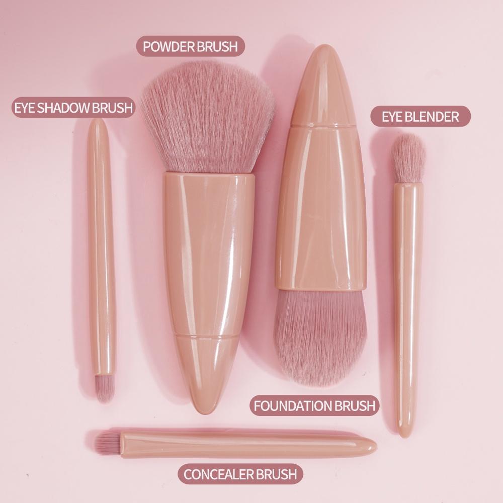 Bộ cọ trang điểm makeup cá nhân combo bộ 5 món kèm hộp gương