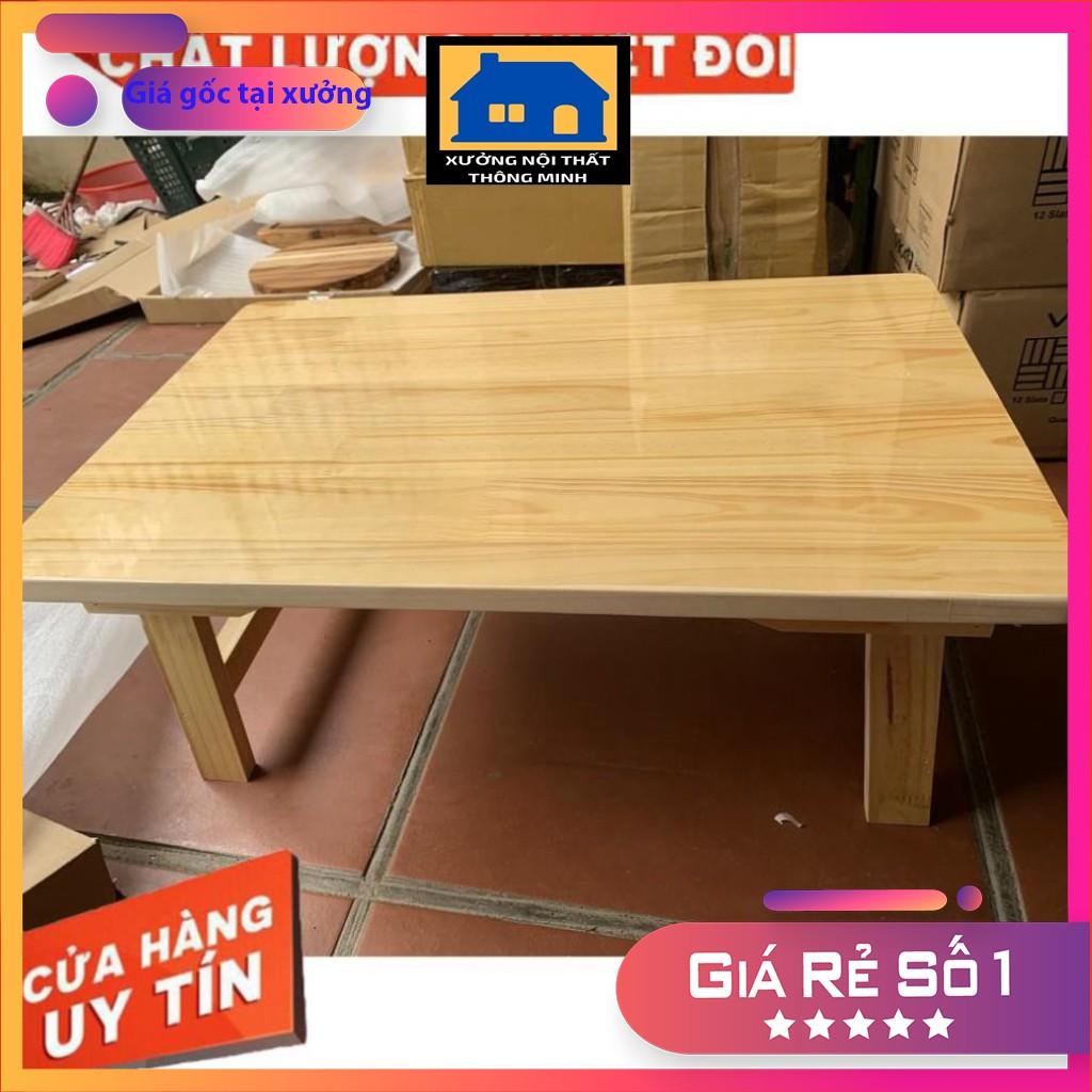 Bàn gấp mini đa năng gỗ tự nhiên, bàn gỗ đa năng chân xếp 40x60cm