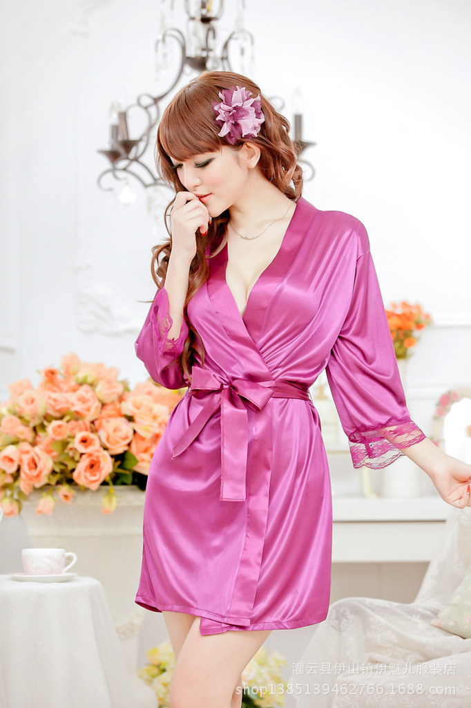 Áo choàng ngủ đơn giản vải thun trơn AN26