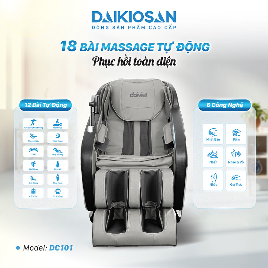 Ghế Massage Daikiosan DC101 Công nghệ massage 3D giảm đau nhức hiệu quả