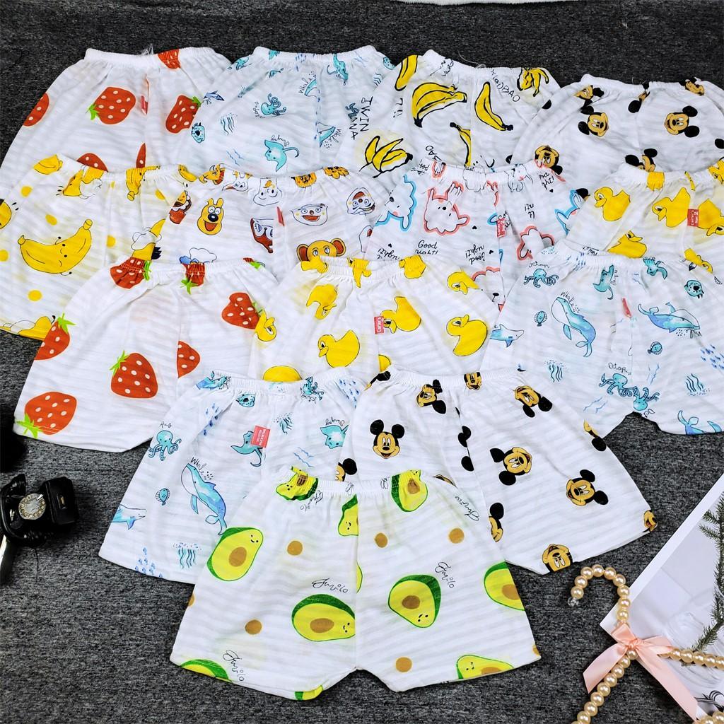 quần đùi cotton sợi tre họa tiết cho bé trai bé gái 7-18kg