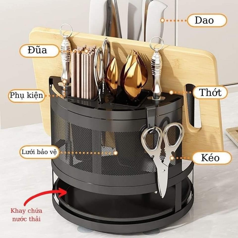 Kệ để dao thớt đa năng xoay 360 độ