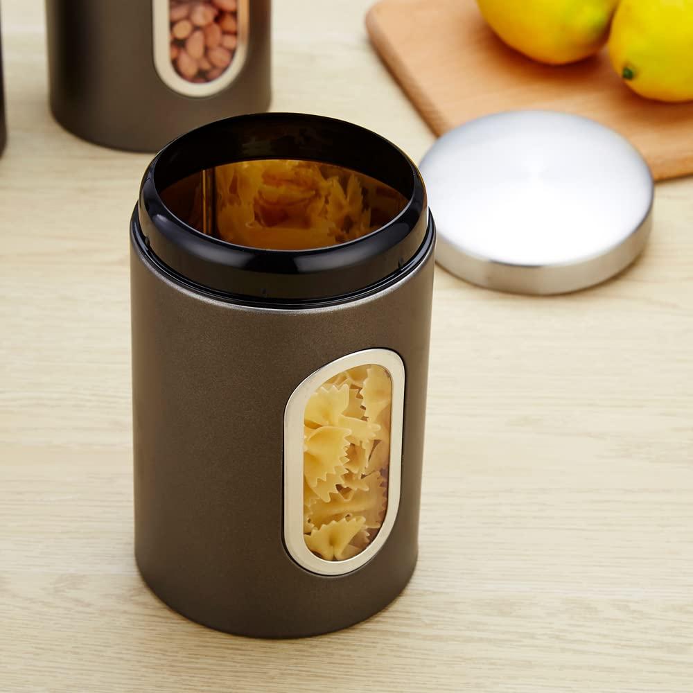 Bộ 1 hộp bảo tồn thép không gỉ - Công suất lớn - 1,5 L - Thích hợp cho ngũ cốc, hạt cà phê, trà, đồ ăn nhẹ