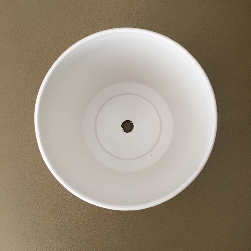Bộ 10 chậu tròn trơn nhựa dày màu trắng 14x13x11cm