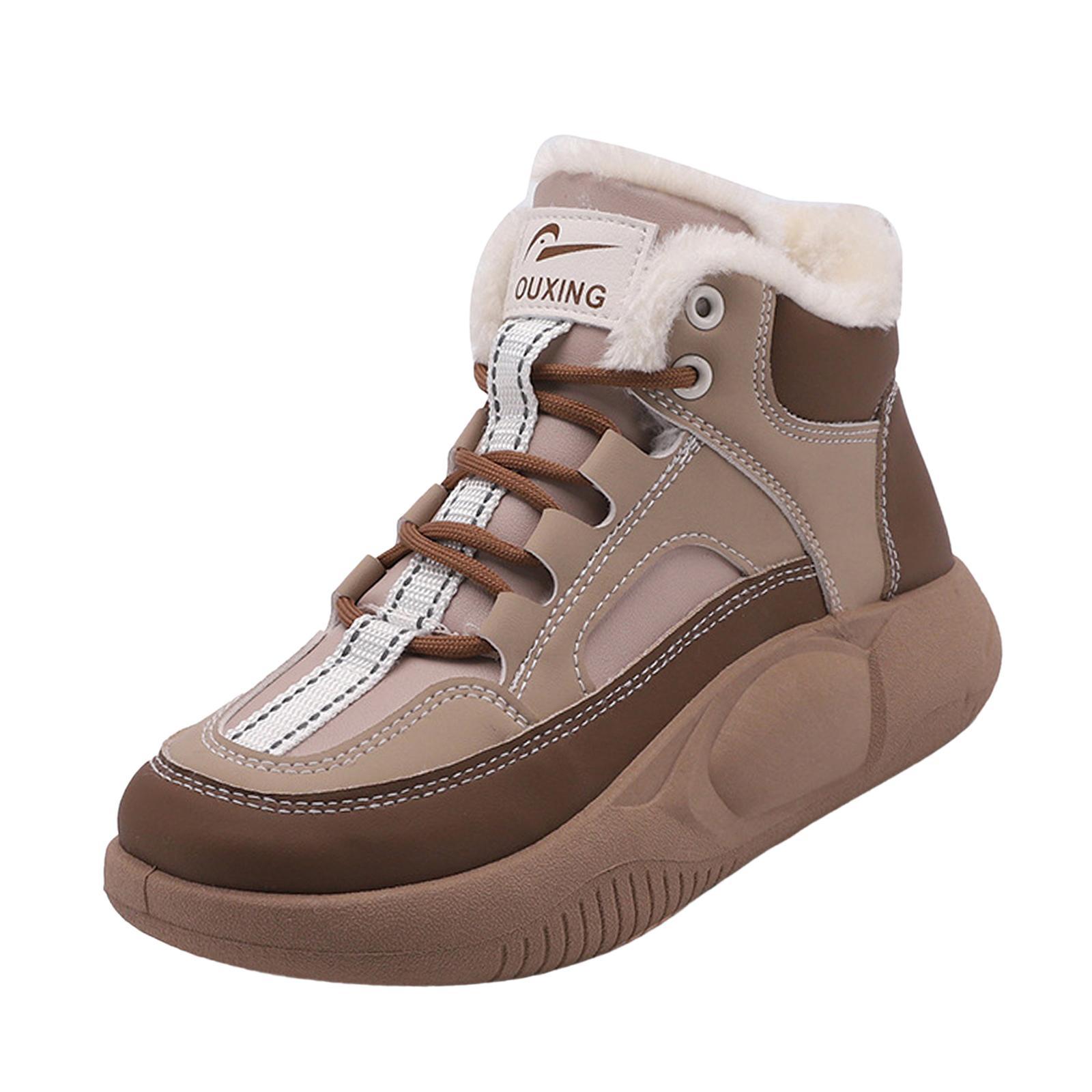 Women's Winter Snow Boots Thick Soled Ankle Booties for Running Work Hiker Outdoor