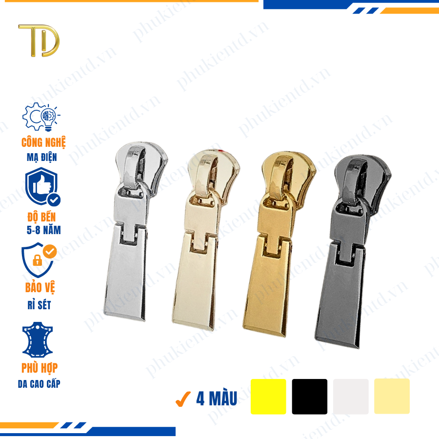 Đầu khóa kéo túi xách, đầu khóa kéo thay thế, đầu khóa kéo balo răng 5, độ bền 5-8 năm