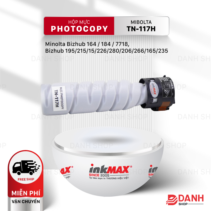 Mực mực TN-117H-inkMAX cho máy Photocopy Minolta Bizhub 164 / 184 / 7718, Bizhub 195 / 215 / 315 - Hàng chính hãng