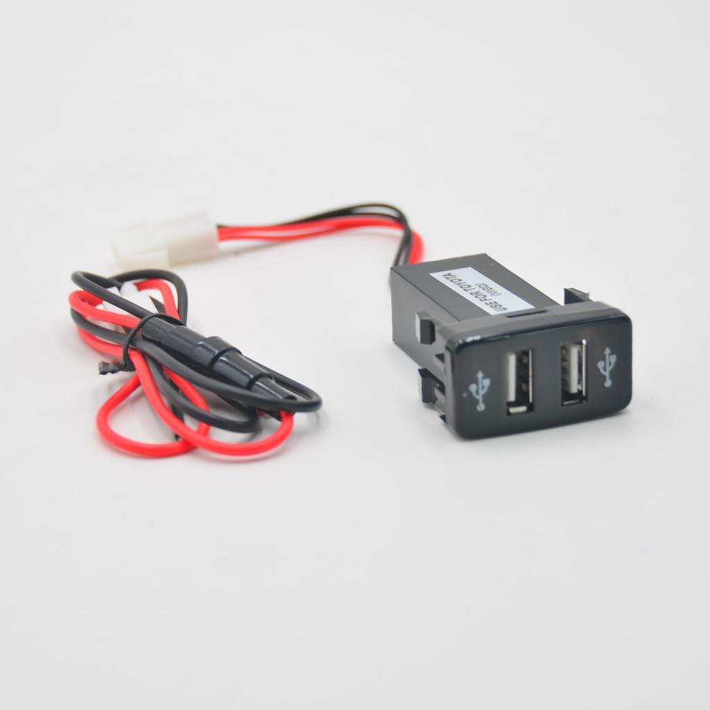 12V 5V Dual USB 2.1A Mp3 Charger Audio Socket Module For