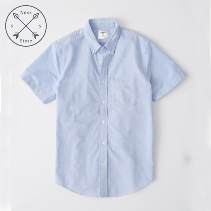 Áo sơ mi nam tay ngắn vải Oxford cao cấp phù hợp công sở trắng ND05