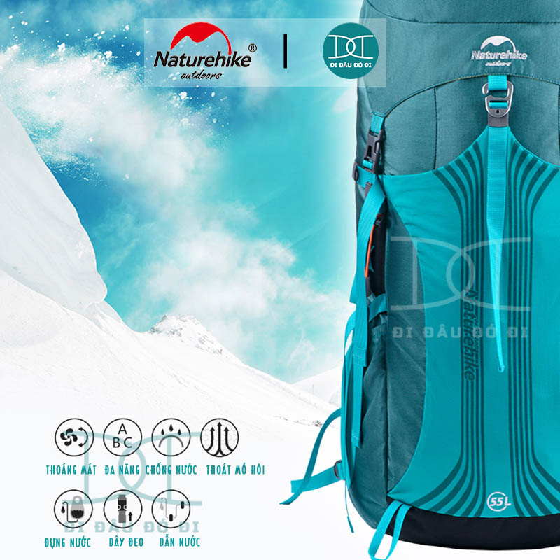 Balo leo núi trợ lực 55l/65l chống thấm, thoáng khí chính hãng Naturehike NH16Y065-Q