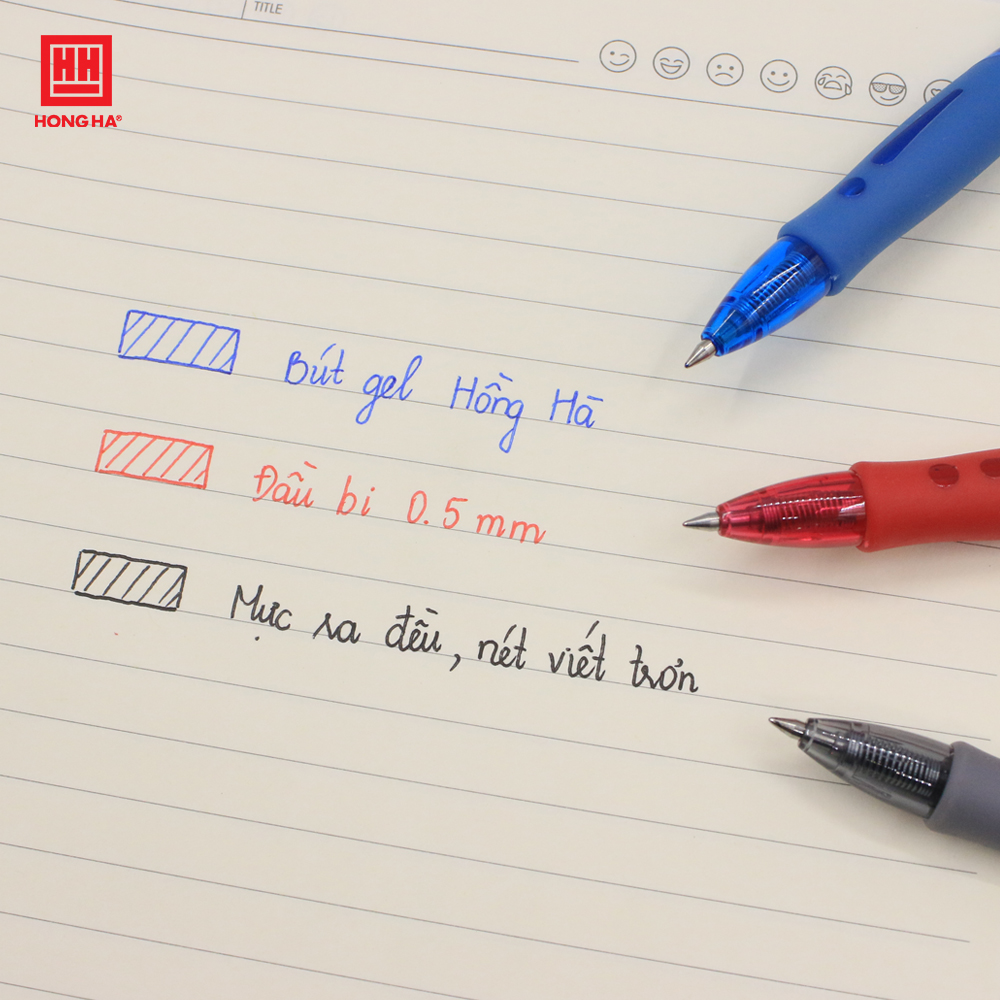 Bút gel, bút bi nước Hồng Hà mực Xanh, Đen, Đỏ màu sắc tươi sáng - 2766