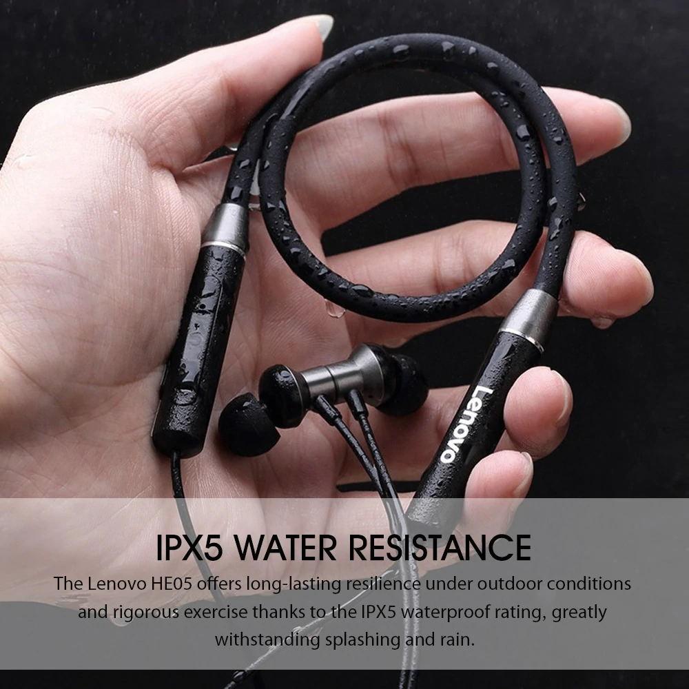 Tai Nghe Thể Thao Lenovo He05 Bluetooth 5.0 Đeo Cổ Có Nam Châm Chống Nước-Hàng chính hãng