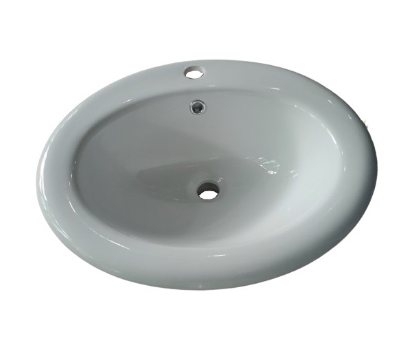 Chậu lavabo âm bàn màu trắng kiểu elip