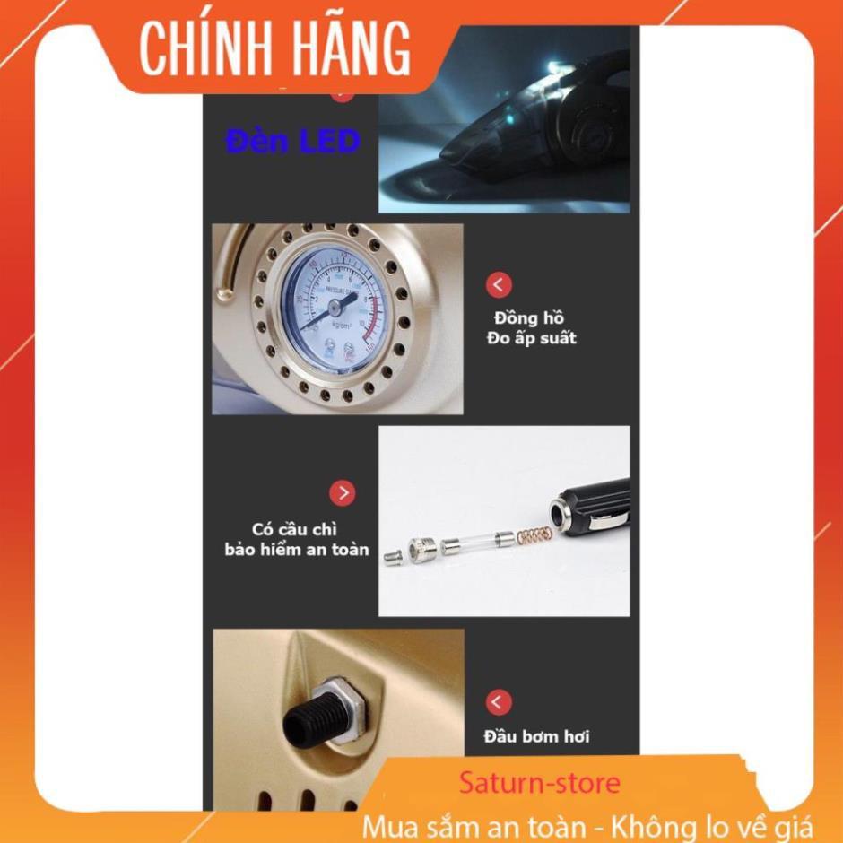 Máy Hút bụi ô tô kiêm bơm lốp 4in1 đa năng -Kiêm Bơm Lốp Xe - Đèn Pin Và Đo Áp Suất Xe _GNG shop